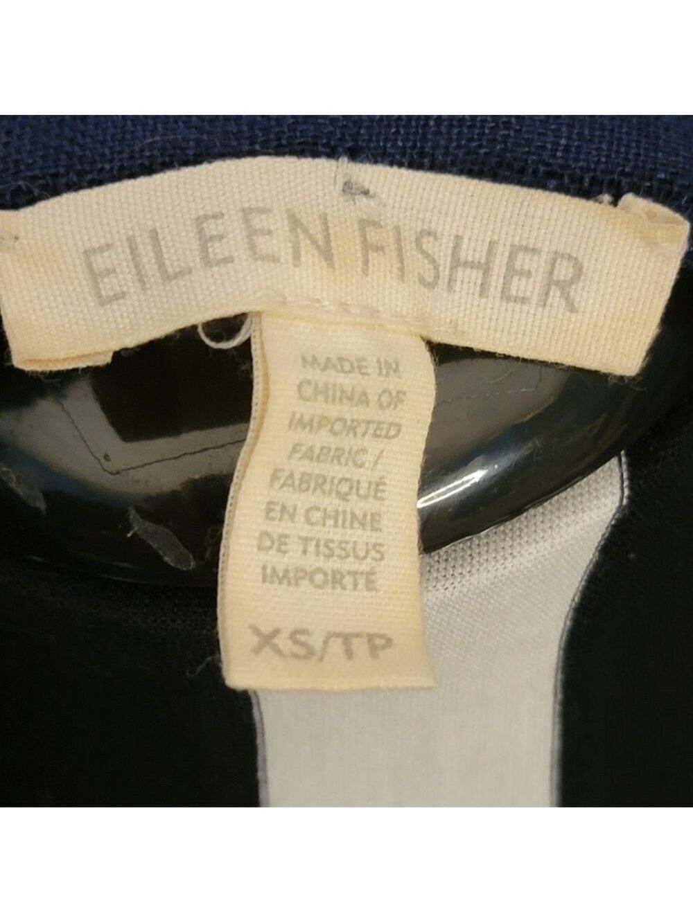 Eileen Fisher XS Linen Sleeveless Tunic Navy Lightweight Layering Dress - Picture 8 of 11